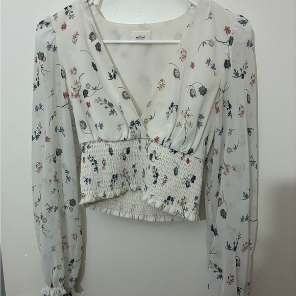 Wilfred Tops - Wilfred Floral Smocked Blouse from Aritzia Size S